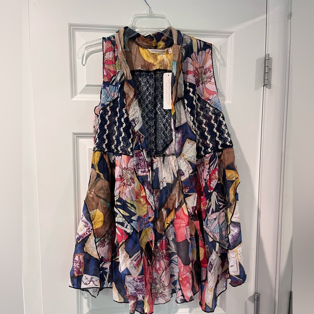 NWT Soft Surroundings Lisse Topper - colorful